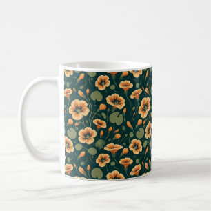 Levendig Nasturtium Bloemenpatroon Koffiemok