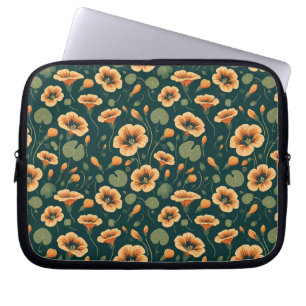 Levendig Nasturtium Bloemenpatroon Laptop Sleeve