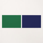 Levendig Navy Forest Green Banded Color Block Yogamat (Voorkant (horizontaal))