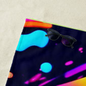 Levendig Neon Abstract Kleur Splash Ontwerp Strandlaken (In situ)