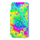 Levendig neon blaze patroon incipio iPhone portemonnee hoesje (Voorkant Agenda)