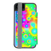 Levendig neon blaze patroon incipio iPhone portemonnee hoesje (Agenda Achterkant)