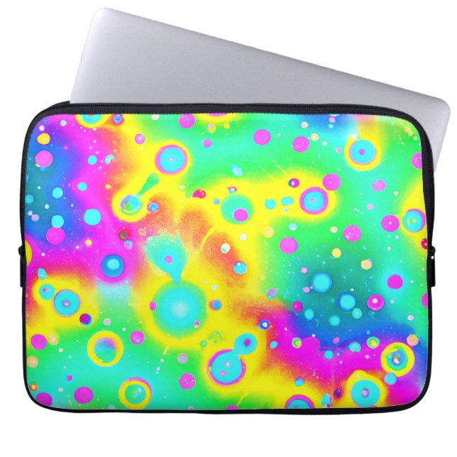 Levendig neon blaze patroon laptop sleeve (Voorkant)