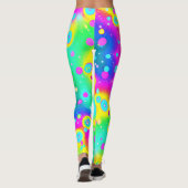 Levendig neon blaze patroon leggings (Achterkant)