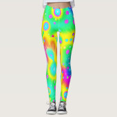 Levendig neon blaze patroon leggings (Voorkant)