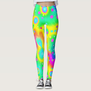 Levendig neon blaze patroon leggings