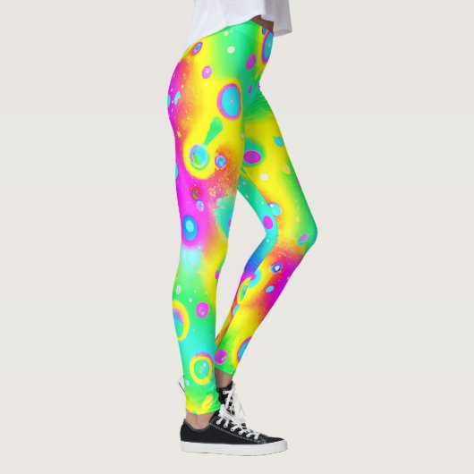 Levendig neon blaze patroon leggings (Rechts)