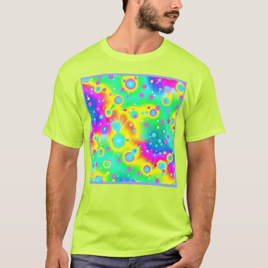 Levendig neon blaze patroon t-shirt (Voorkant)