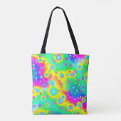 Levendig neon blaze patroon tote bag (Achterkant)