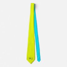 Levendig neon fluorescerend geel blauw monogram