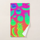 Levendig neon fruit patroon bad handdoek (Handdoek)