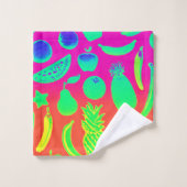 Levendig neon fruit patroon bad handdoek (Wasdoekje)