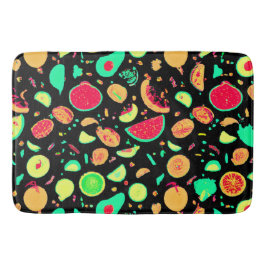 Levendig neon fruit patroon badmat