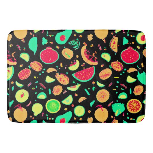 Levendig neon fruit patroon badmat (Voorkant)