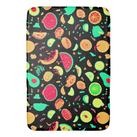 Levendig neon fruit patroon badmat (Voorkant Verticaal)