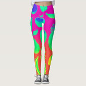 Levendig neon fruit patroon leggings (Voorkant)