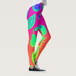 Levendig neon fruit patroon leggings