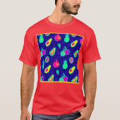 Levendig neon fruit patroon ontwerp t-shirt (Voorkant)