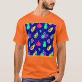 Levendig neon fruit patroon ontwerp t-shirt (Voorkant)