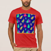 Levendig neon fruit patroon ontwerp t-shirt (Voorkant)
