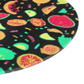 Levendig neon fruit patroon snijplank (Hoek)