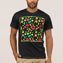 Levendig neon fruit patroon t-shirt