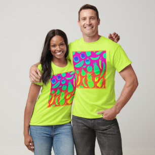 Levendig neon fruit patroon t-shirt