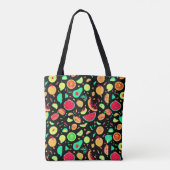 Levendig neon fruit patroon tote bag (Achterkant)