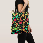 Levendig neon fruit patroon tote bag (Dichtbij)