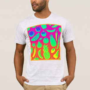 Levendig Neon Fruitpatroon T-shirt