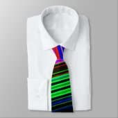 Levendig Neon Gestreept Abstract Patroon Stropdas (Gebonden)