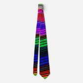 Levendig Neon Gestreept Abstract Patroon Stropdas (Achterkant)