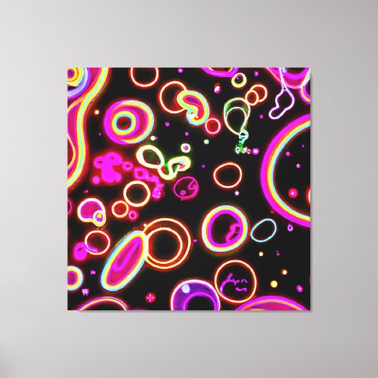 Levendig neon gloed patroon canvas afdruk (Voorkant)