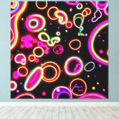 Levendig neon gloed patroon canvas afdruk (Insitu (Houten vloer))
