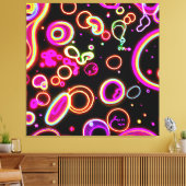 Levendig neon gloed patroon canvas afdruk (Insitu (Woonkamer))
