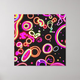 Levendig neon gloed patroon canvas afdruk