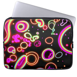 Levendig neon gloed patroon laptop sleeve