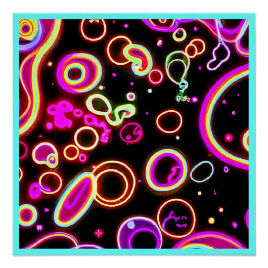 Levendig neon gloed patroon perfect poster (Voorkant)