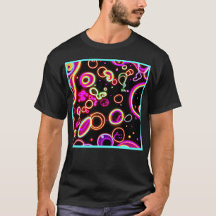 Levendig neon gloed patroon t-shirt