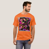 Levendig neon gloed patroon t-shirt (Voorkant volledig)