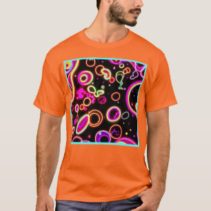 Levendig neon gloed patroon t-shirt