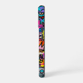 Levendig neon graffiti patroon iPhone 16 hoesje (Linkerkant)