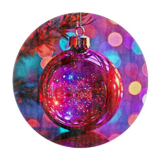 Levendig Neon Kerst Ornament Ontwerp Snijplank