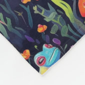 Levendig neon kikkers patroon fleece deken (Hoek)