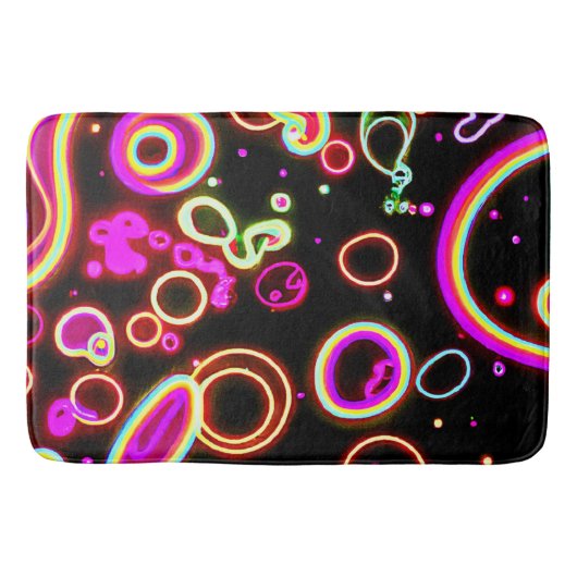 Levendig Neon Lichtpatroon Badmat (Voorkant)