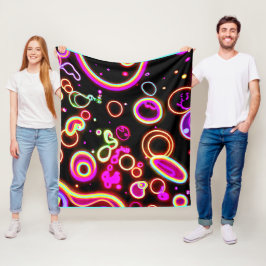 Levendig Neon Lichtpatroon Fleece Deken