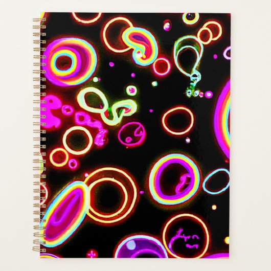 Levendig Neon Lichtpatroon Planner (Voorkant)