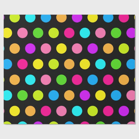 Levendig Neon Polka Dot Pattern Cadeaupapier (Vlak)