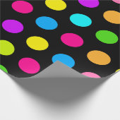 Levendig Neon Polka Dot Pattern Cadeaupapier (Hoek)
