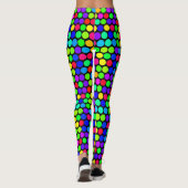 Levendig Neon Polka Dot Pattern Leggings (Achterkant)